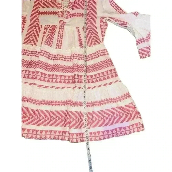 Francesca's Mi Ami Pink/White Tiered Mini Dress - Large - Picture 7 of 7